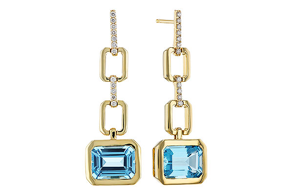 B302-50470: EARRINGS 3.20 BLUE TOPAZ 3.32 TGW (8x6MM BT)
