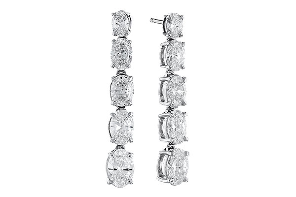 G301-61388: EARRINGS 1.90 TW OVAL DIAMONDS