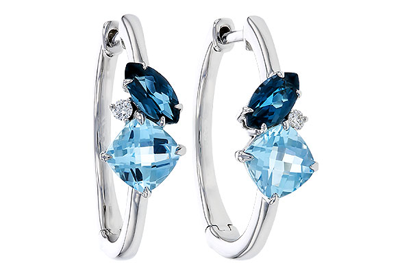 H302-49552: EARRINGS 1.82 TW BLUE TOPAZ 1.86 TGW