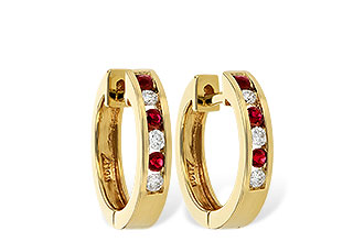 K028-85006: EARRINGS .16 RUBY .26 TGW