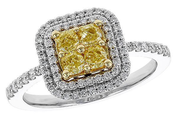 L302-49579: LDS RG .52 FANCY YELLOW DIAMONDS .85 TW